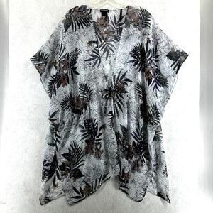 Steve Madden Kimono Top One Size Tie Front Lightweight Sheer Resort Wear Floral